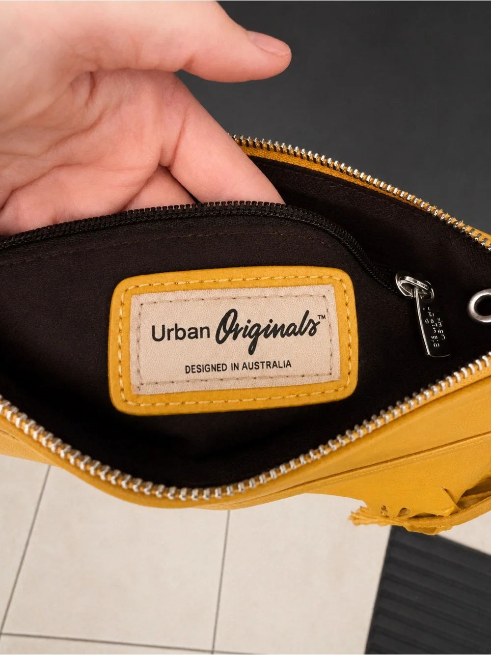 Urban Originals Mustard Yellow Fringe Crossbody Bag